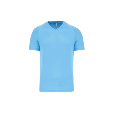 PROACT PA476 V-nyakú férfi rövid ujjú sportpóló Proact, Sky Blue-S