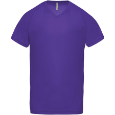 PROACT PA476 V-nyakú férfi rövid ujjú sportpóló Proact, Violet-2XL férfi póló