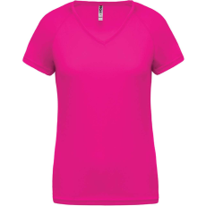 PROACT PA477 Női rövid ujjú V-nyakú sportpóló Proact, Fuchsia-S