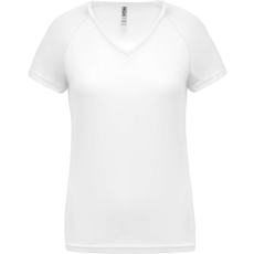 PROACT PA477 Női rövid ujjú V-nyakú sportpóló Proact, White-XL