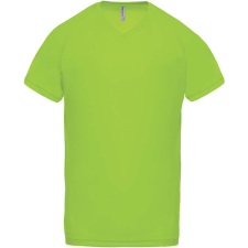 PROACT raglánujjú kétszínű unisex rövid ujjú sportpóló PA476, Lime-3XL férfi póló