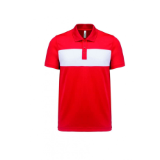 PROACT Uniszex póló Proact PA493 Adult Short-Sleeved polo-Shirt -L, Sporty Red/White