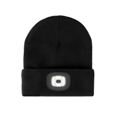 Procera Téli kötött akril sapka LED fénnyel, fekete