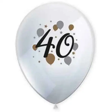 Procos "40" év mintás latex lufi 6db-os szett party kellék