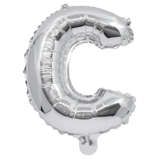 Procos Betű formájú fólia lufi ezüst színben – C betű 32cm party kellék