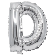 Procos Betű formájú fólia lufi ezüst színben – D betű 32cm party kellék