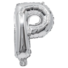Procos Betű formájú fólia lufi ezüst színben – P betű 32cm party kellék
