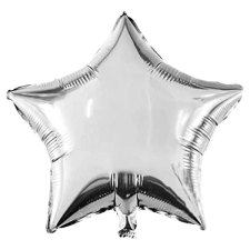 Procos Csillag alakú fólia lufi – ezüst 46cm party kellék