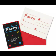 Procos Gamer Party meghívó borítékkal - 6 db-os party kellék
