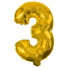 Procos Számos fólia lufi arany színben – 3-as szám 32cm