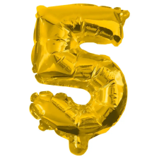 Procos Számos fólia lufi arany színben – 5-ös szám 32cm party kellék