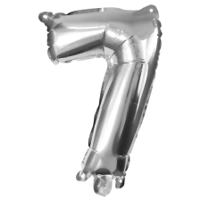 Procos Számos fólia lufi ezüst színben – 7-es szám 32cm party kellék