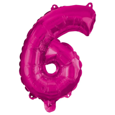 Procos Számos fólia lufi pink színben – 6-os szám 96cm party kellék