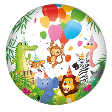 Procos Szülinapi fólia lufi – Vidám állatos minta 46cm party kellék