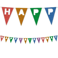 Procos Újrahasznosítható színes banner Happy Birthday felirattal 200cm party kellék