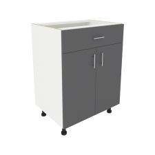PRODA Benita 1 fiókos 2 ajtós Alsó konyhaszekrény Antracit-Fehér 60x50x80 cm bútor