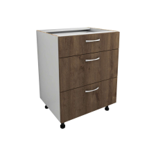 PRODA Benita 3 fiókos Alsó konyhaszekrény Bronz Tölgy-Fehér 60x50x80 cm bútor