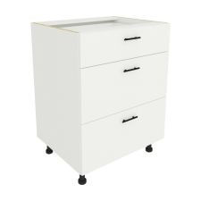 PRODA Benita 3 fiókos Alsó konyhaszekrény Fehér 60x50x80 cm bútor