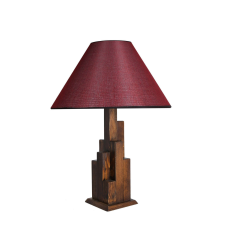 PRODA Kule Masa 02 Asztali lámpa Dió Bordó, piros világítás