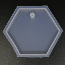 Professzionális szilikon öntőforma, átlátszó, hatszög 8cm x 1,2cm szappanöntő forma