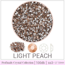 Profinails kristálykő tégelyben 100 db Light Peach ss3 körömdíszítő