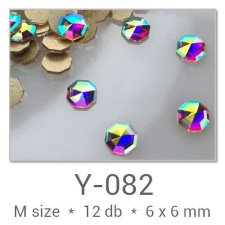 Profinails Profinails forma strasszkövek #Y-082 Crystal AB 12 db (6x6 mm nyolcszög) körömdíszítő