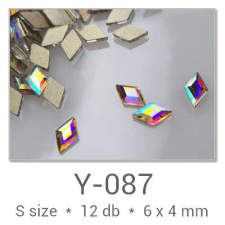 Profinails Profinails forma strasszkövek #Y-087 Crystal AB 12 db (6x4 mm rombusz) körömdíszítő
