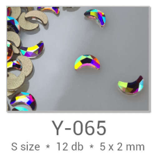 Profinails Profinails forma strasszkövek #Y-101 Crystal AB 6 db (8x5 mm sokszög) körömdíszítő