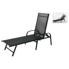 Progarden fekete összecsukható napozóágy 195 x 60 x 45 cm (446772) kerti bútor