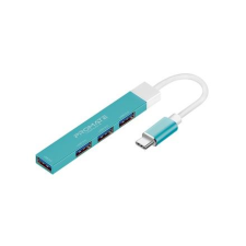 Promate USB-C 4in1 HUB kék (LITEHUB-4.BLUE) (LITEHUB-4.BLUE) hub és switch