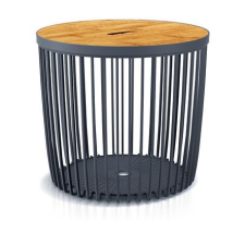 PROSPERPLAST Asztalka Clubo 450x410 mm, 2az1, univerzális kosár, bambusz fedel,, 50 lit., antracit kerti bútor