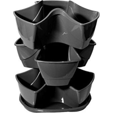 PROSPERPLAST Coubi Herbal Tripla Kaspó Antracit (DKN3003-426U) kerti tárolás