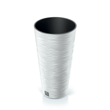 PROSPERPLAST Furu Slim Kúpos Virágcserép Fehér 30 cm Bordázott, 5db-os csomag kerti tárolás