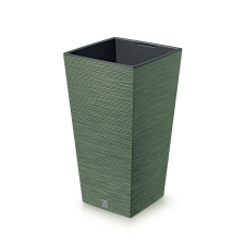 PROSPERPLAST Furu Square Négyzetes Virágtartó Földzöld 24 cm Bordázott, 5db-os csomag kerti tárolás