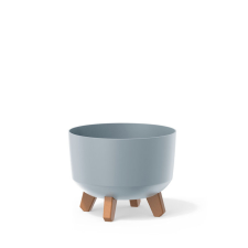 PROSPERPLAST Gracia Dizájn Virágtartó Világosszürke Fa Lábakkal 24 cm, 5db-os csomag kerti tárolás