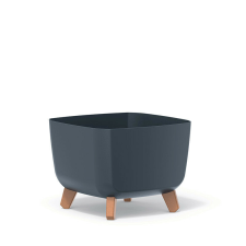 PROSPERPLAST Gracia Square Dizájn Virágtartó Antracit Fa Lábakkal, 5db-os csomag kerti tárolás