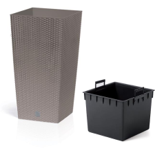 PROSPERPLAST RATO SQUARE DRTS400 virágcserép, mokka (12248) kerti tárolás