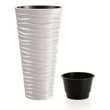 PROSPERPLAST SAND SLIM virágcserép fehér 34,9 cm kerti tárolás