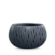 PROSPERPLAST Sandy Bowl Hullám Mintás Virágtartó Antracit 37 cm, 2db-os csomag kerti tárolás