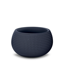 PROSPERPLAST Splofy Bowl Kötött Mintázatú Virágtartó Antracit 37 cm, 2db-os csomag kerti tárolás