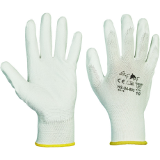  PU-ba mártott nylon kesztyű fehér 10-es