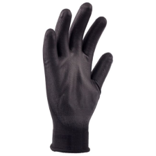  PU mártott szerelőkesztyű fekete 9-es  12pár/csomag védőkesztyű
