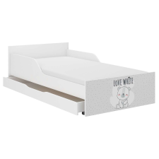  PUFI gyerekágy 160x80 matraccal és ágyneműtartóval - fehér maci gyermekágy