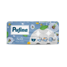 PUFINA Toalettpapír, 2 rétegű, kistekercses, 10 tekercs, "Soft White", illatmentes (KHH863) (KHH863) higiéniai papíráru