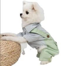  Pufo Doggye overallok kutyáknak, zöld/fehér, S kutyaruha