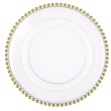 Pufo Gentle Gold nagytányér desszerthez, előételekhez, 31 cm tányér és evőeszköz