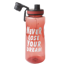 Pufo Motivációs diplomás kulacs sportoláshoz, fitneszhez, edzéshez, 1 l, piros kulacs, kulacstartó