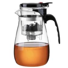Pufo Tea üveg infuser teához vagy kávéhoz, 950 ml, átlátszó vízforraló és teáskanna