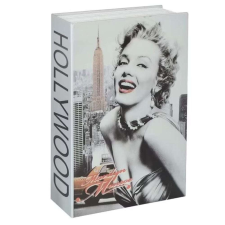 Pufo titkos könyvszéf zárkulccsal, Marilyn Monroe modell, 18 x 12 cm széf