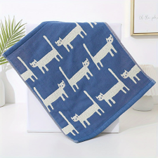  Puha és modern négyzet alakú pamut törölközőkészlet aranyos macska sziluettekkel lakástextília